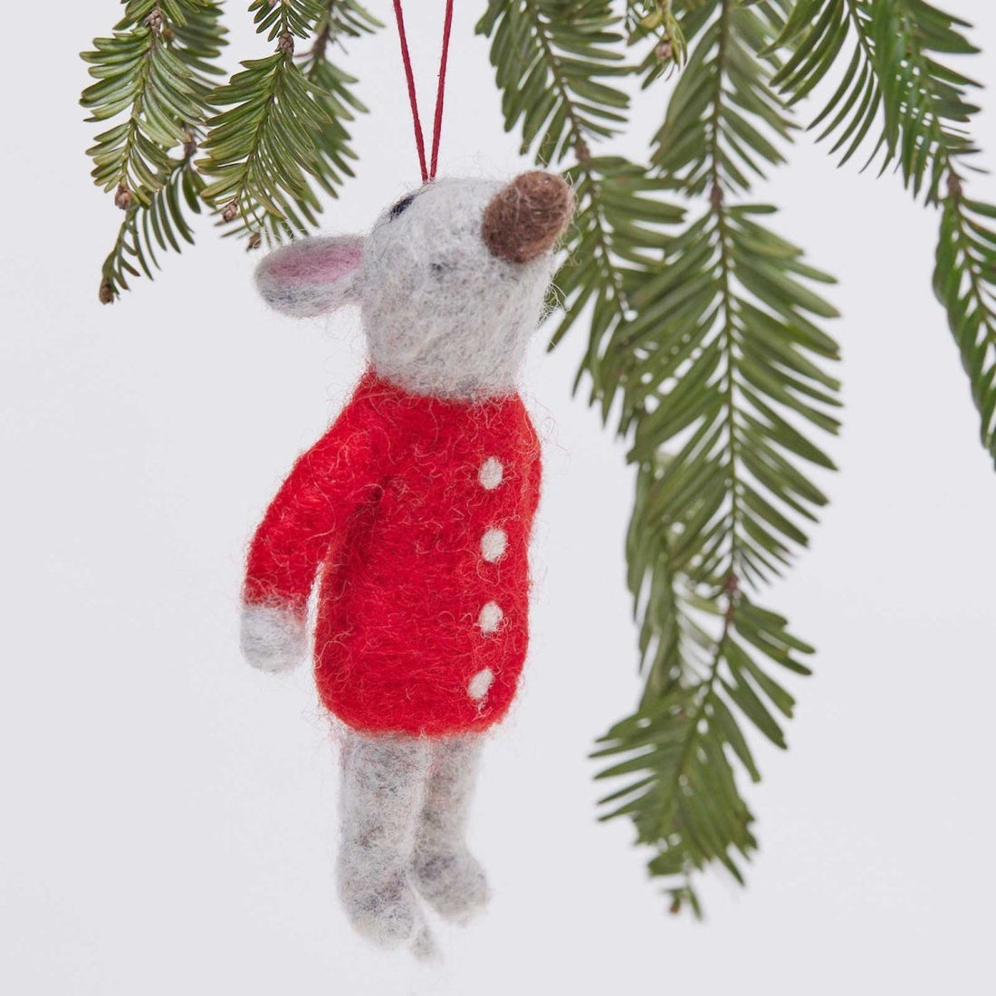 Red Sweater Mouse Felt Ornament Ornament - rockflowerpaper