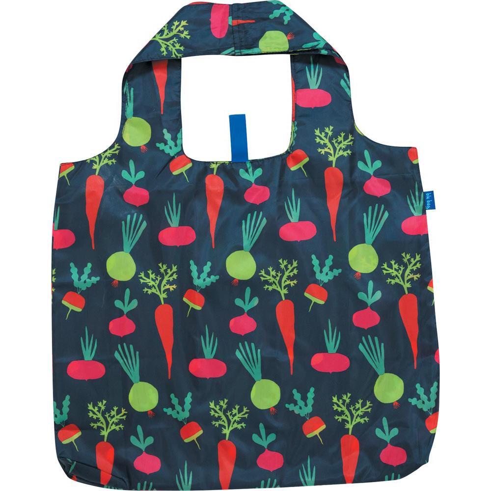 Root Veggies Blue Blu Reusable Shopping Bag - Machine Washable Reusable Shopping Bag - rockflowerpaper