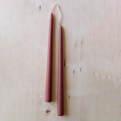 Rose Scented Beeswax 12 - Inch Taper Candles - 1 Pair Candle - rockflowerpaper