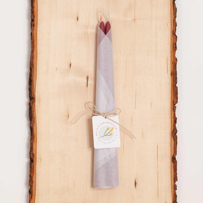 Rose Scented Beeswax 12 - Inch Taper Candles - 1 Pair Candle - rockflowerpaper