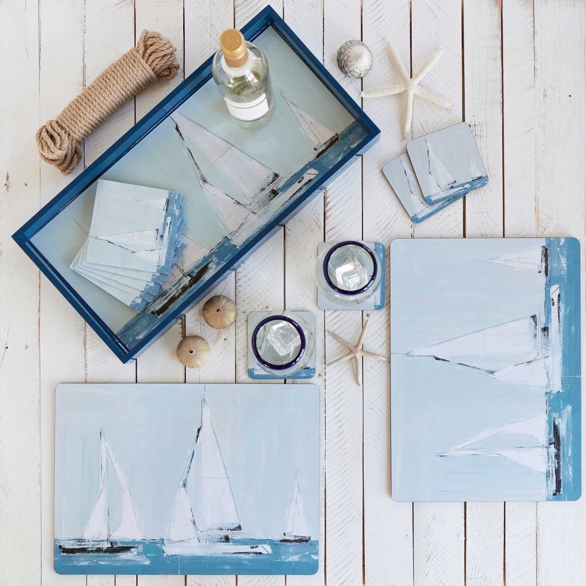 Sail Away - Nautical Art Placemats Set of 4 Placemat - rockflowerpaper