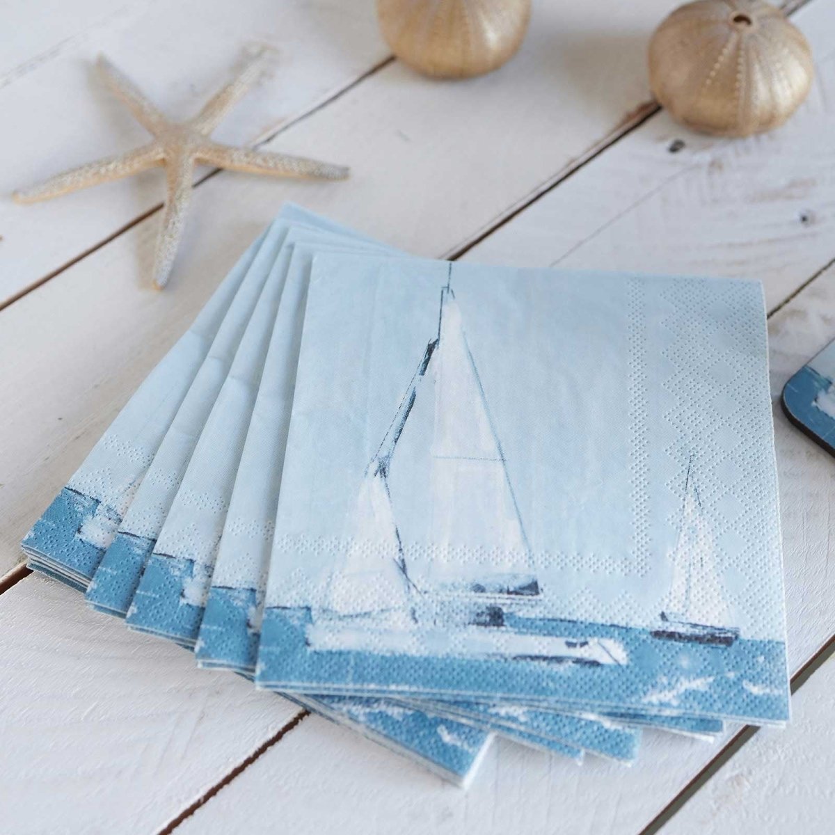 Sail Away Paper Cocktail Napkins (Pack of 20) Paper Cocktail Napkin - rockflowerpaper