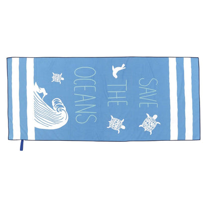 Save The Oceans Reversible Eco Beach Towel Beach Towel - rockflowerpaper