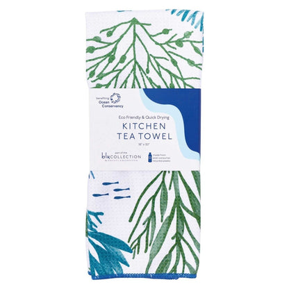 Sea Kelp Blu Kitchen Tea Towel Kitchen Towel - rockflowerpaper