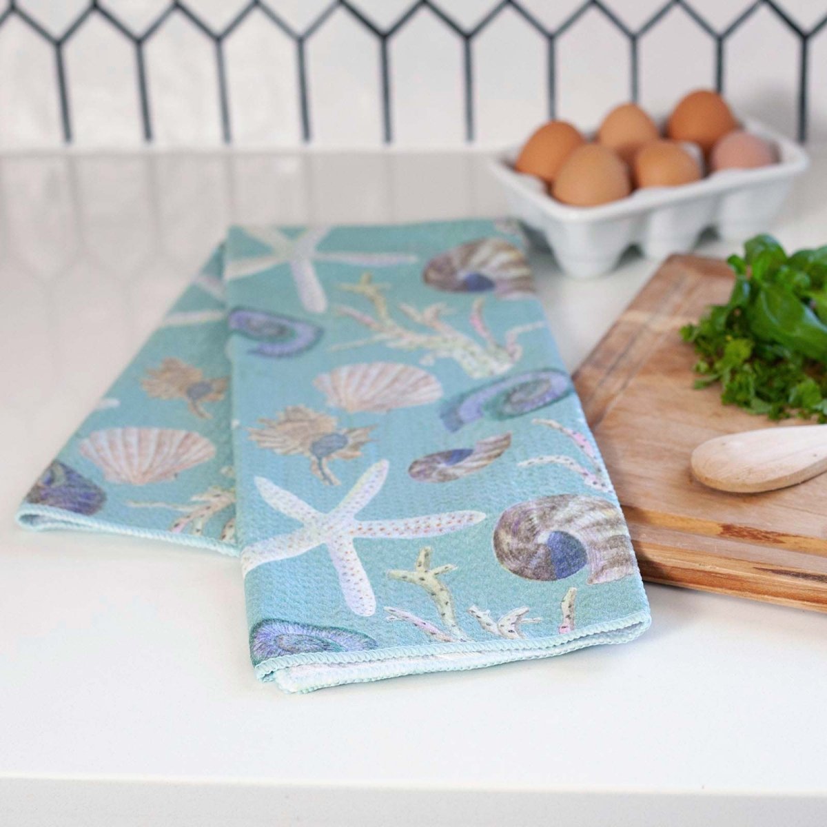 Sea Treasures blu Kitchen Tea Towel Kitchen Towel - rockflowerpaper