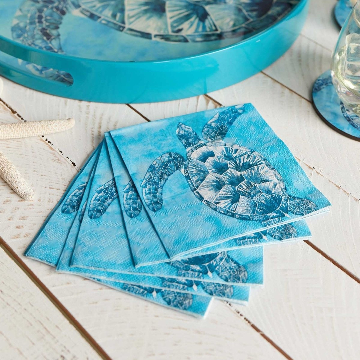 Sea Turtle Paper Cocktail Napkins (Pack of 20) Paper Cocktail Napkin - rockflowerpaper