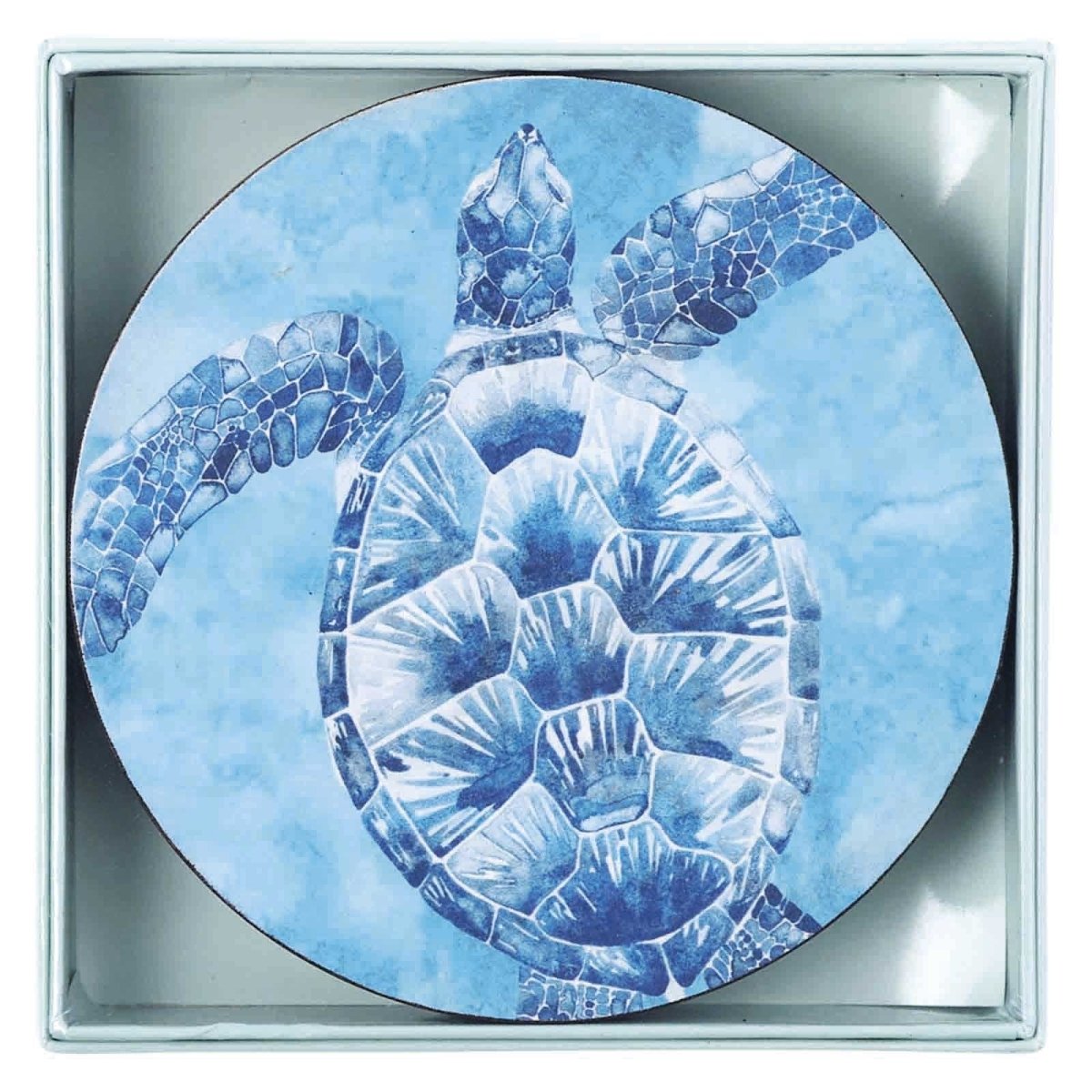 Sea Turtle Round Art Coasters - Set of 4 Coaster - rockflowerpaper