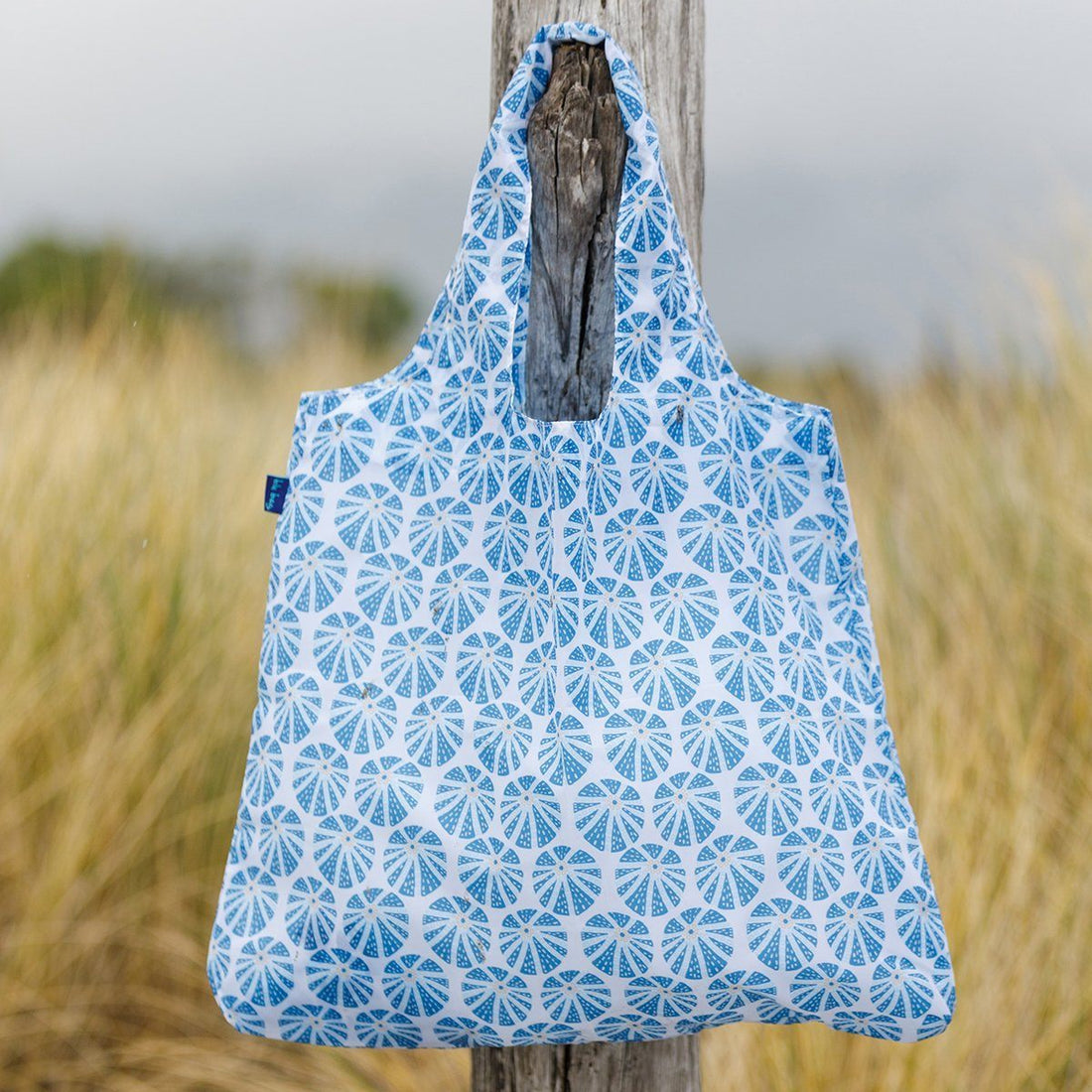 Sea Urchin Blue Blu Bag Reusable Shopping Bag - Machine Washable Reusable Shopping Bag - rockflowerpaper