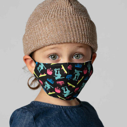 Skateboarding Black Reusable Cotton Kid’s Mask Mask - rockflowerpaper