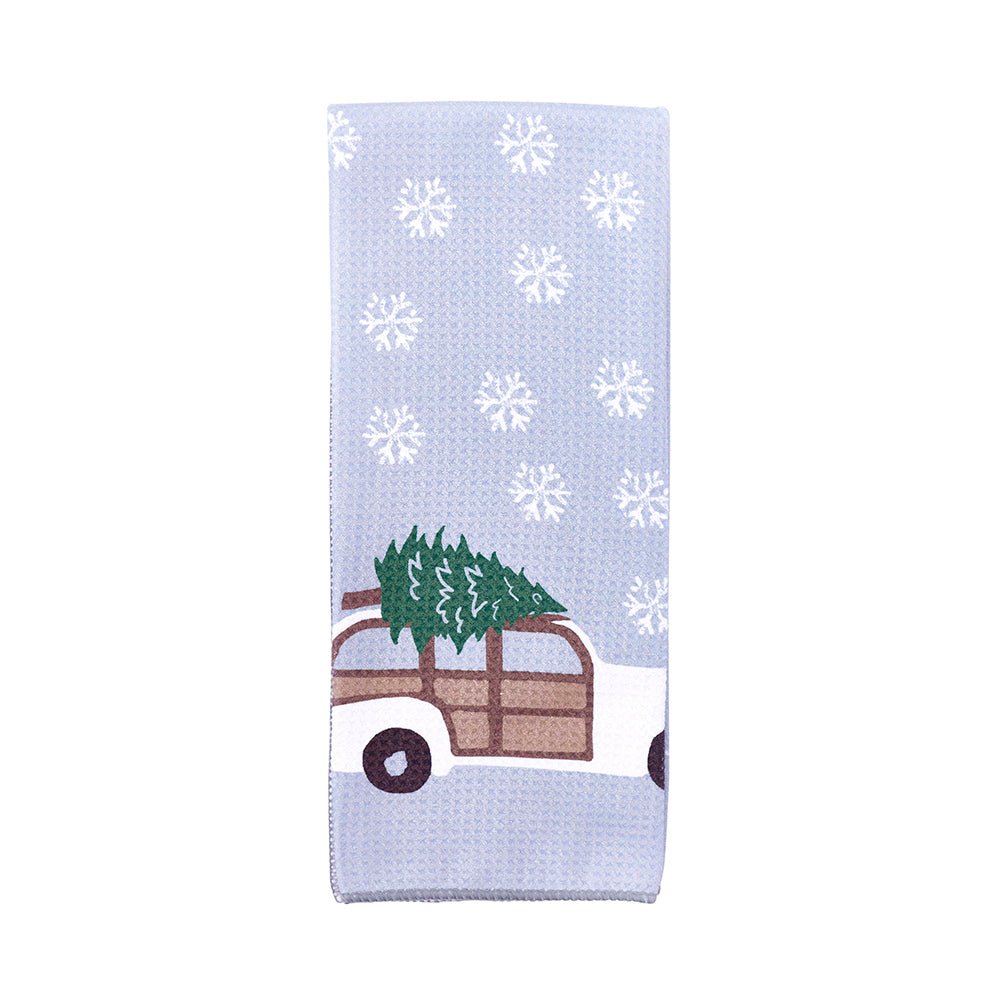 Ski Day blu Kitchen Tea Towel Kitchen Towel - rockflowerpaper