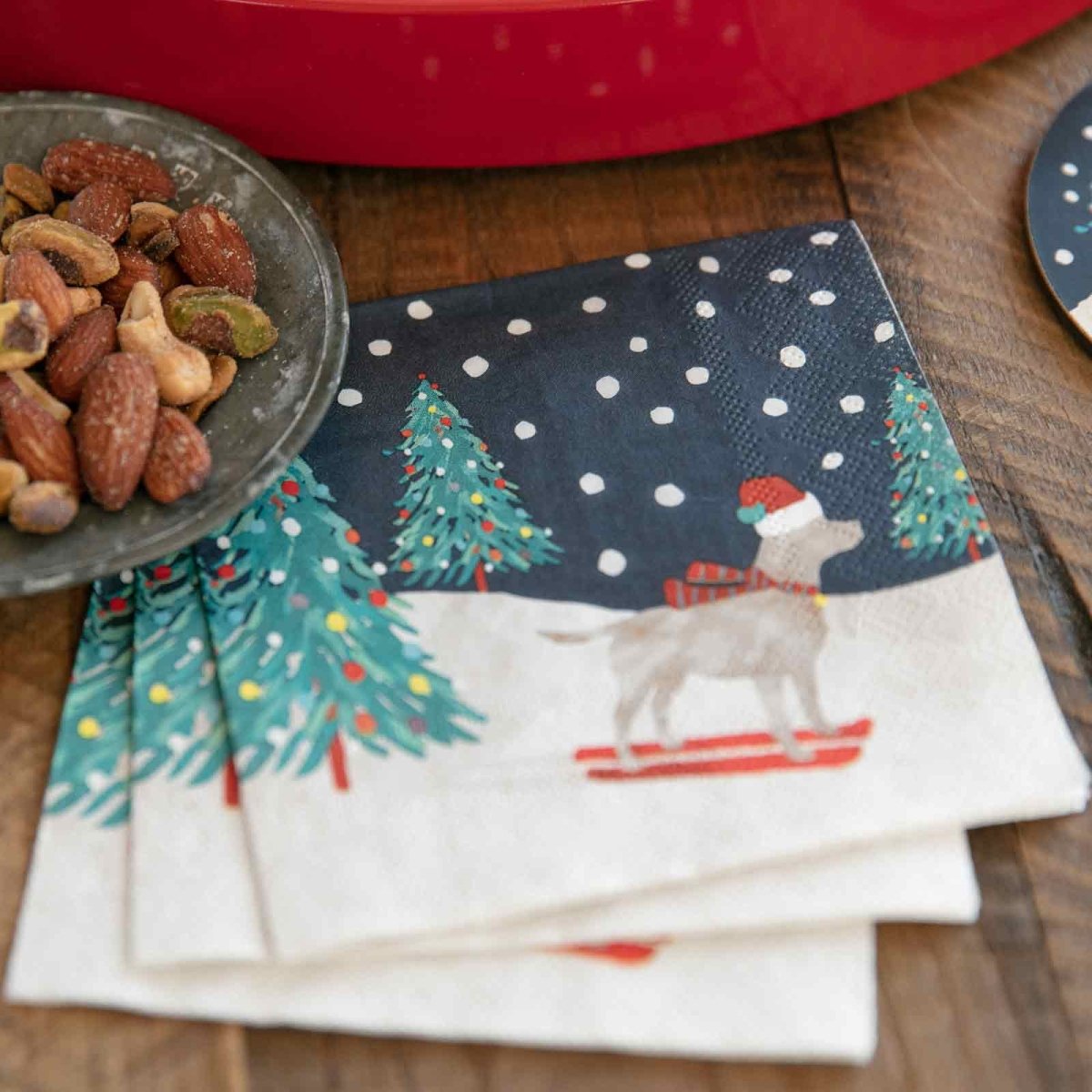 Ski Dog Paper Cocktail Napkins (Pack of 20) Paper Cocktail Napkin - rockflowerpaper