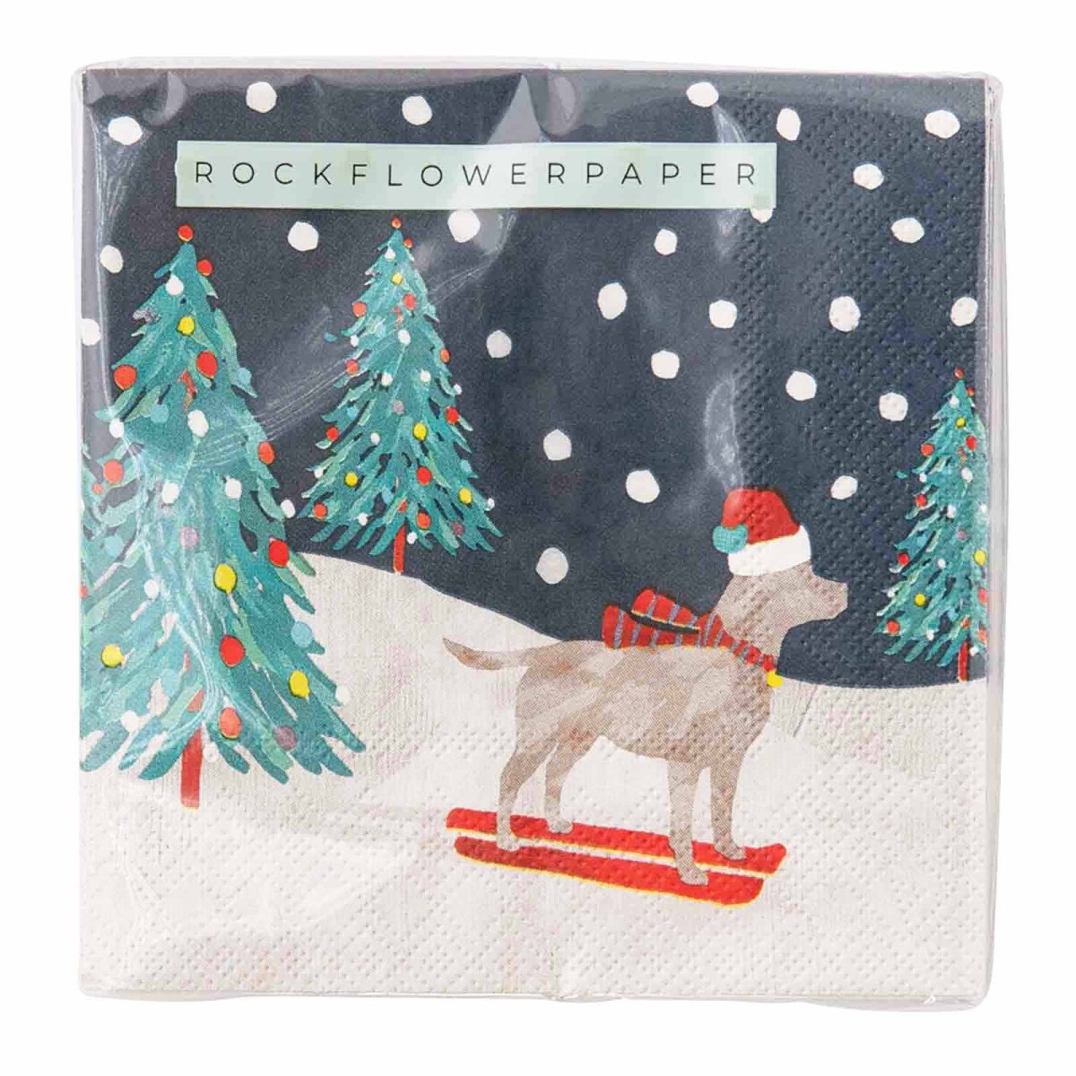 Ski Dog Paper Cocktail Napkins (Pack of 20) Paper Cocktail Napkin - rockflowerpaper