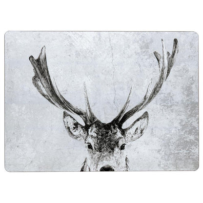 Snowy Deer Neutral Art Placemats - Set Of Four Placemat - rockflowerpaper