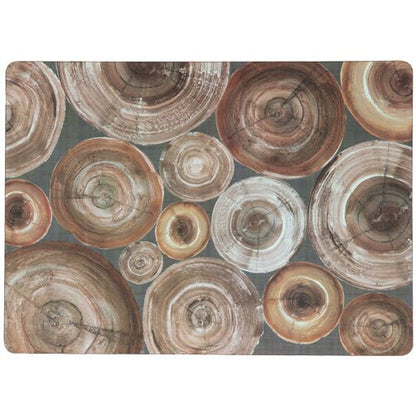 Stacked Wood Neutral Hard Placemats - Set of 4 Placemat - rockflowerpaper