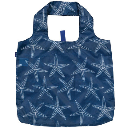 Starfish Navy Blu Bag Reusable Shopping Tote - Machine Washable Reusable Shopping Bag - rockflowerpaper