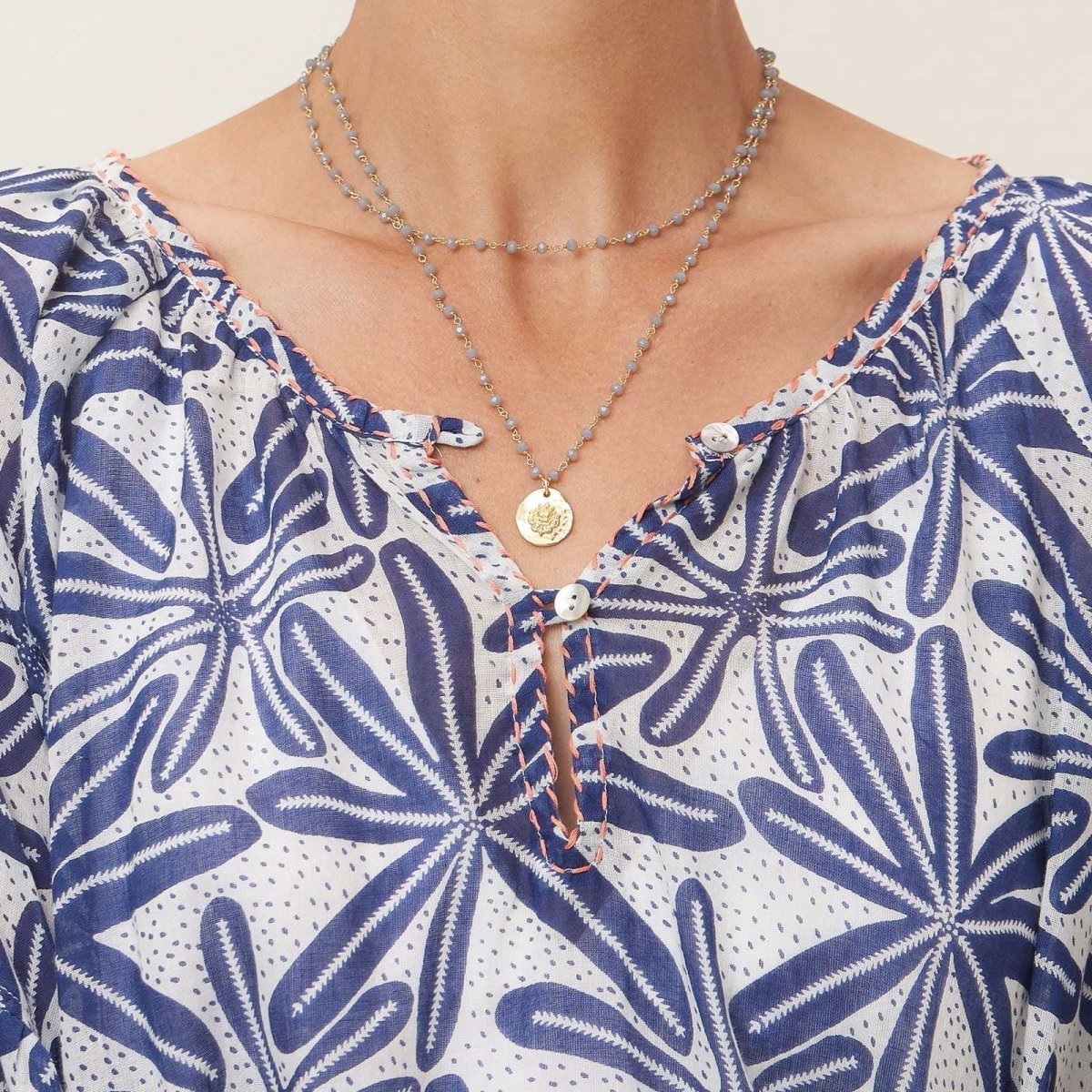 Starfish Navy blu Cotton Beach Shift Swim Cover Up - rockflowerpaper