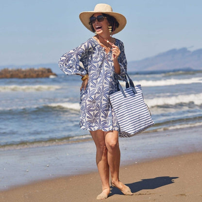 Starfish Navy blu Cotton Beach Shift Swim Cover Up - rockflowerpaper