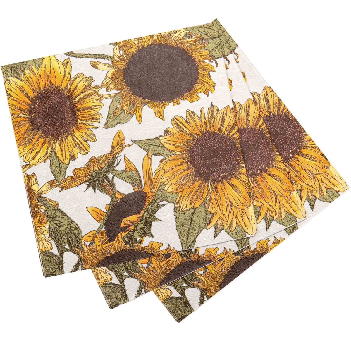 Sunflowers Paper Cocktail Napkins (Pack of 20) Paper Cocktail Napkin - rockflowerpaper