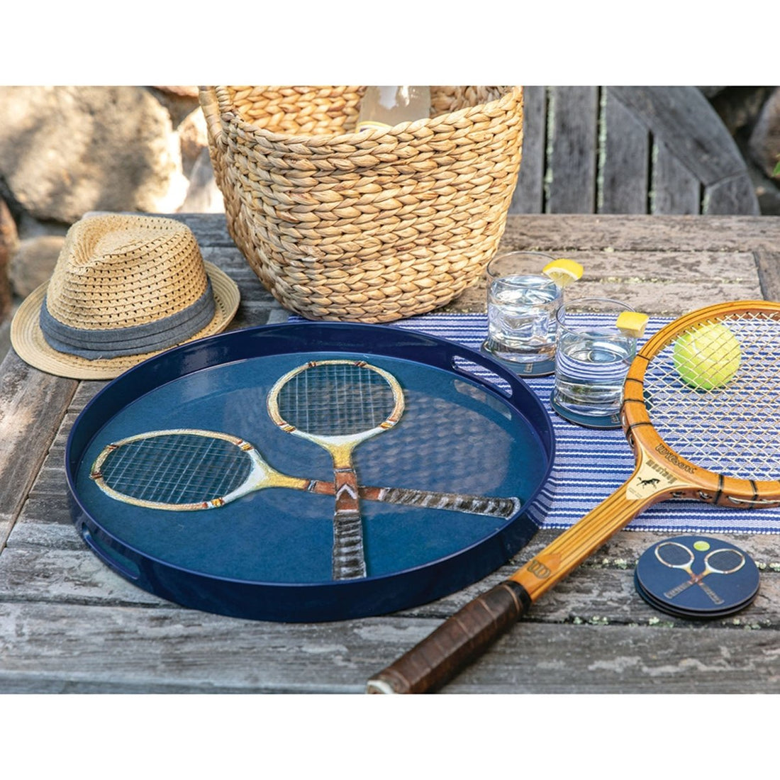 Tennis Anyone 15&quot; Coco Tray Tray - rockflowerpaper