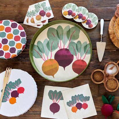 Three Beets 15 Inch Round Tray Tray - rockflowerpaper