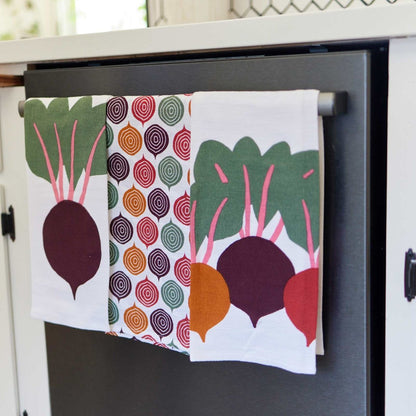 Three Beets Cotton Kitchen Towels Set Of 3 Cotton Kitchen Towel - rockflowerpaper