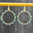 Turquoise Beaded Dangle Hoop Earrings Gold Plated Earring - rockflowerpaper