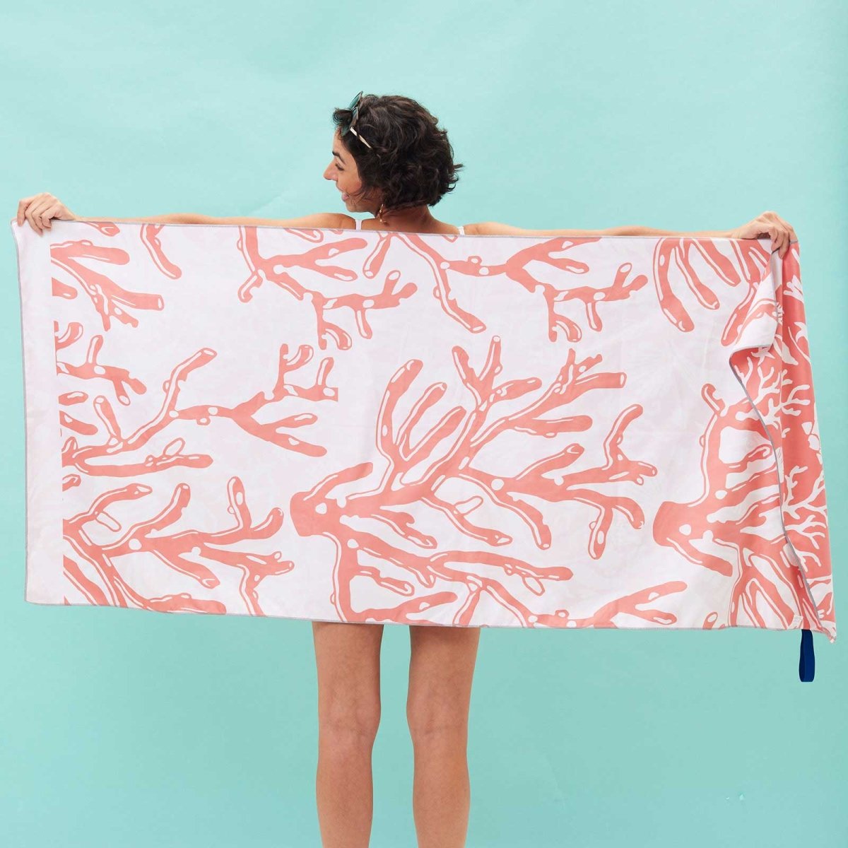 Underwater Sea Coral Reversible Eco Beach Towel Beach Towel - rockflowerpaper