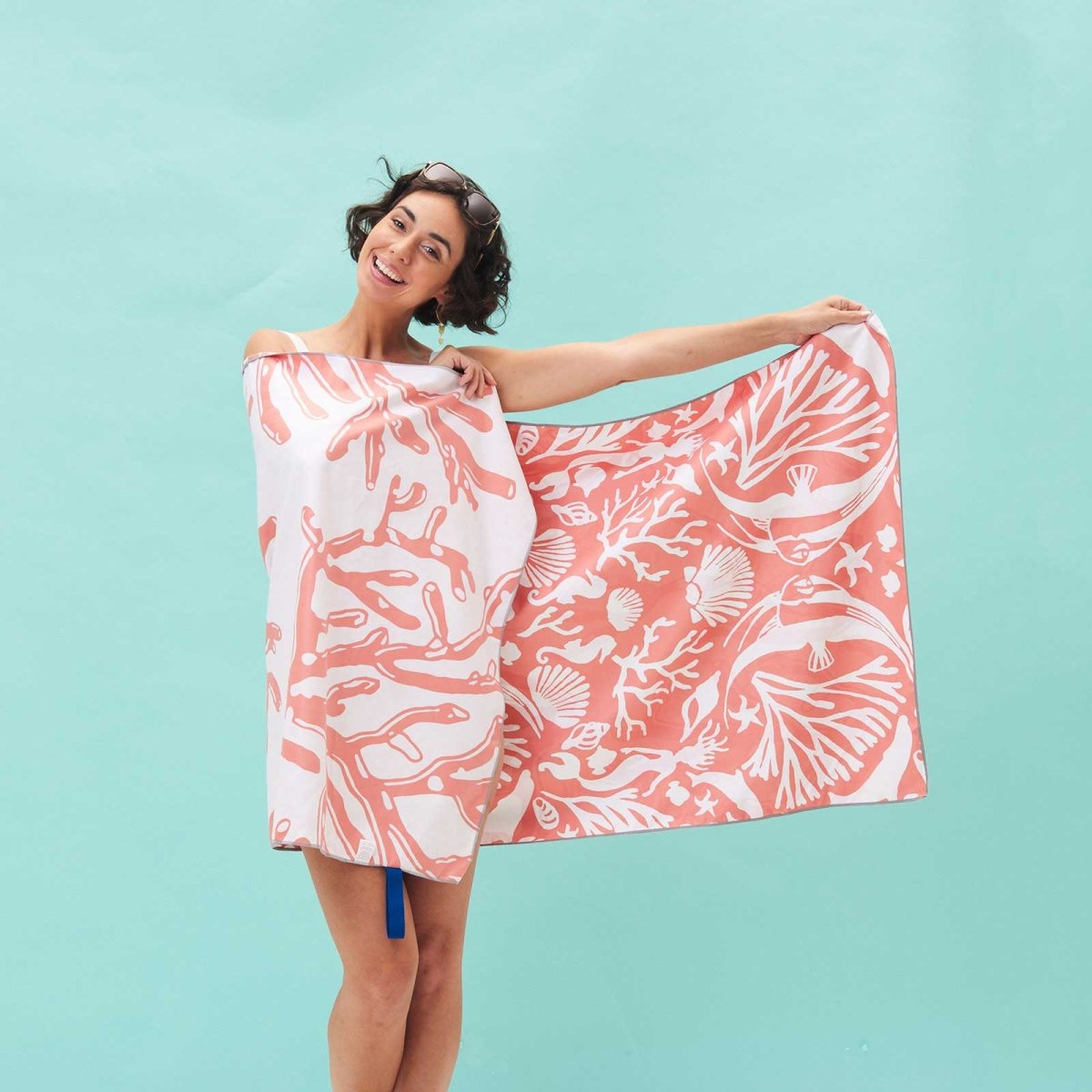 Underwater Sea Coral Reversible Eco Beach Towel Beach Towel - rockflowerpaper