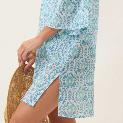 Unity Ocean blu Cotton Beach Shift Swim Cover Up - rockflowerpaper