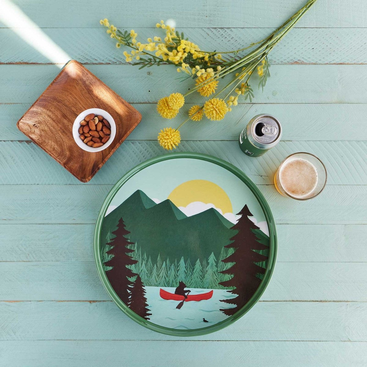 Vacation Lake 15 Inch Round Tray Tray - rockflowerpaper