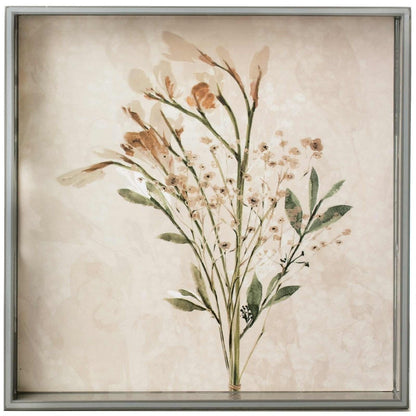 Vintage Dried Bouquet 15 Inch Square Lacquer Art Serving Tray Tray - rockflowerpaper