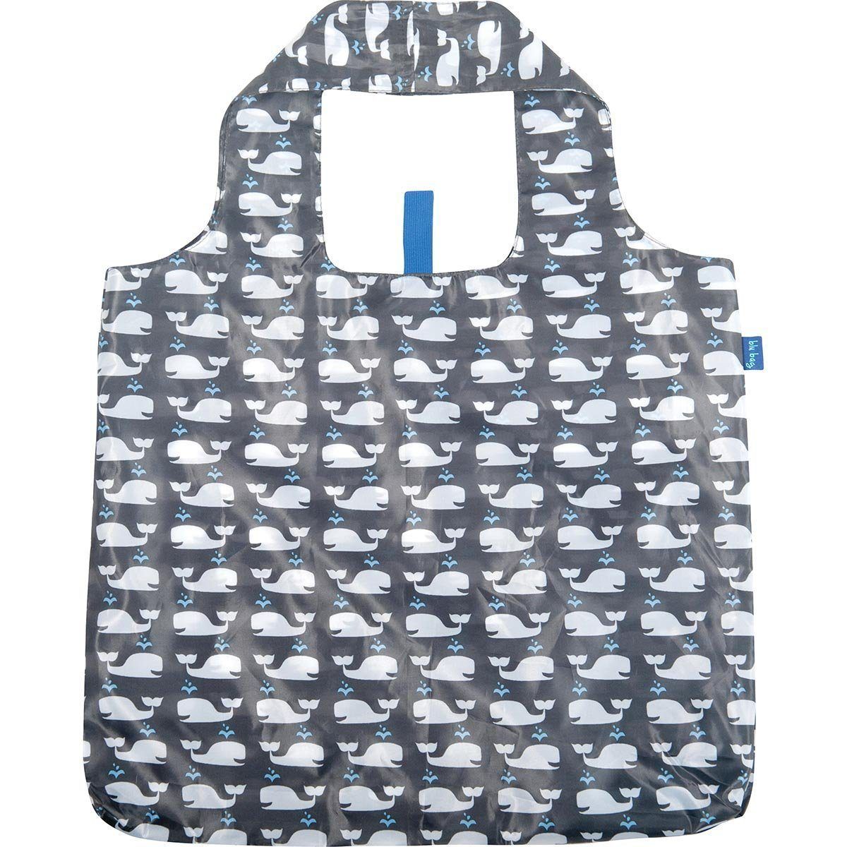 Whales Grey Blu Bag Reusable Shopping Bag= - Machine Washable Reusable Shopping Bag - rockflowerpaper