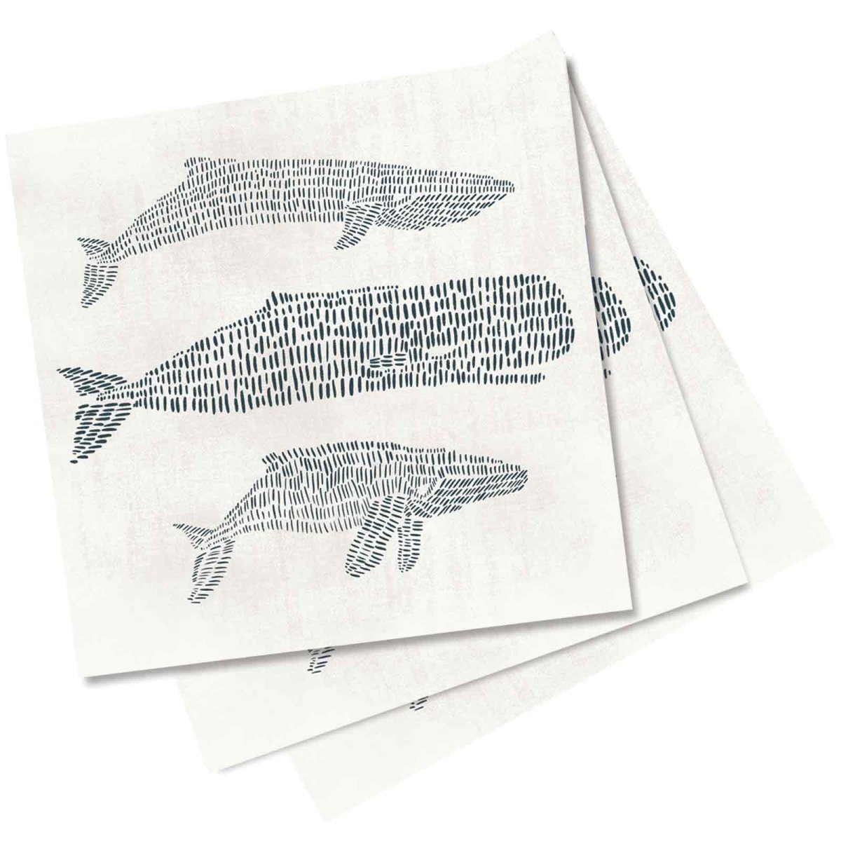 Whales Paper Cocktail Napkins (Pack of 20) Paper Cocktail Napkin - rockflowerpaper