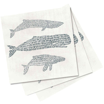 Whales Paper Cocktail Napkins (Pack of 20) Paper Cocktail Napkin - rockflowerpaper