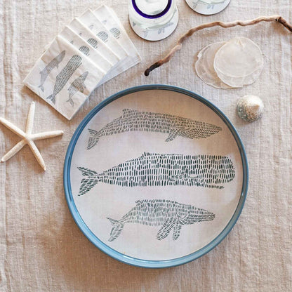 Whales Paper Cocktail Napkins (Pack of 20) Paper Cocktail Napkin - rockflowerpaper