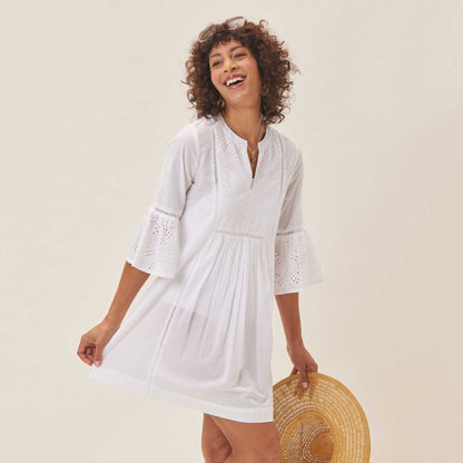 White Eyelet Beach Dress Swim Cover Up - rockflowerpaper