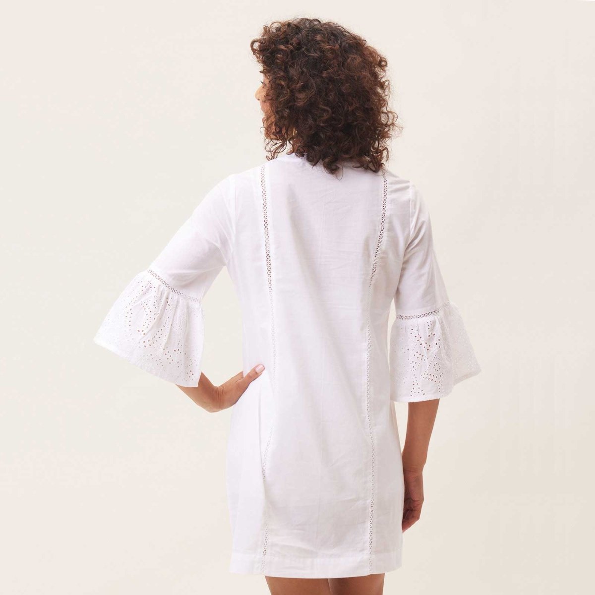 White Eyelet Beach Dress Swim Cover Up - rockflowerpaper