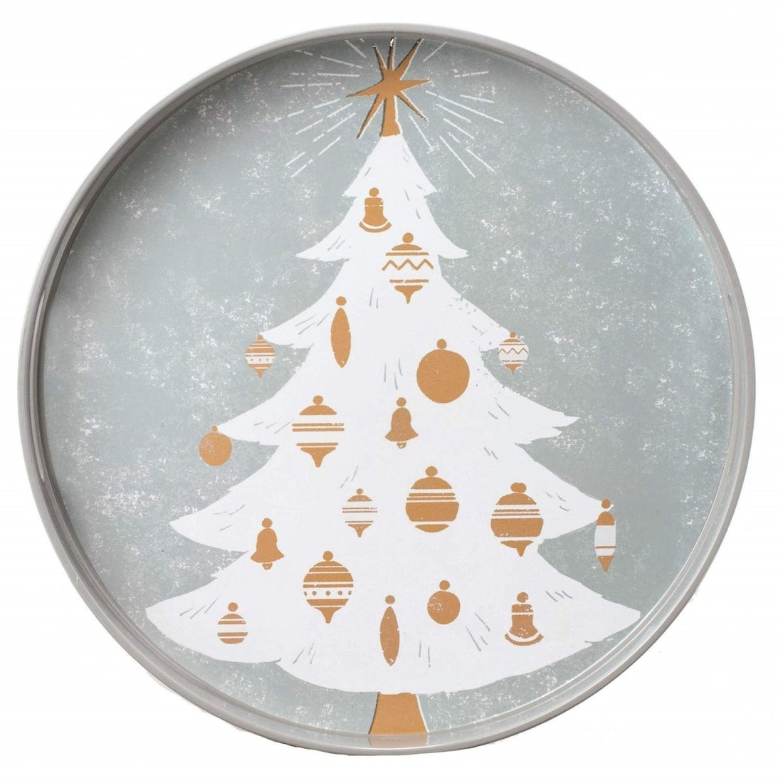 Winter White Tree 15 Inch Round Tray Tray - rockflowerpaper