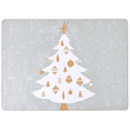 Winter White Tree Art Placemats - Set of 4 Placemat - rockflowerpaper